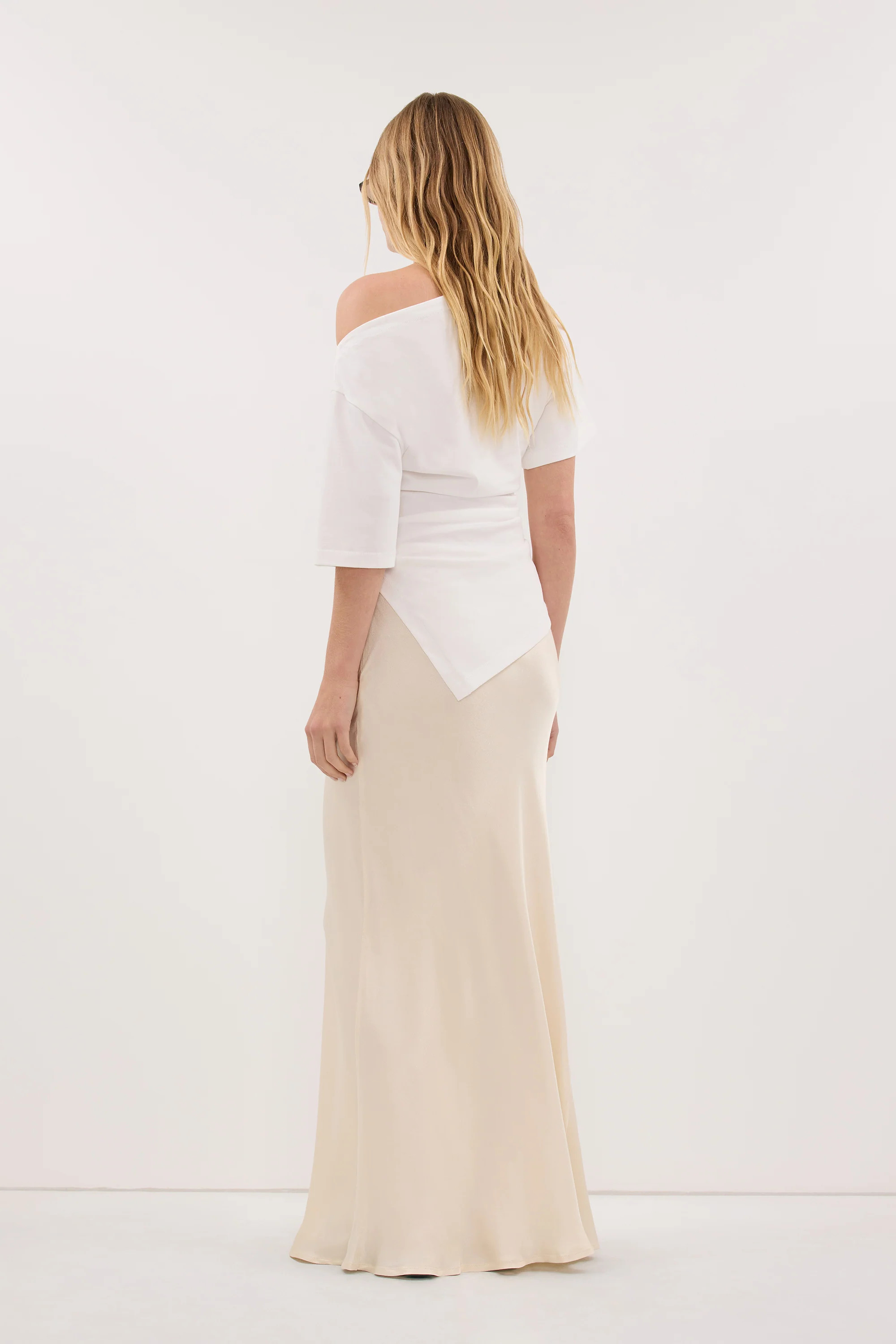 CHARLI CREAM SATIN MAXI SKIRT | DISSH