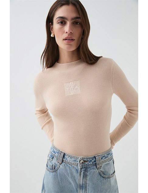Maxine Logo Knit Top | David Jones (Australia & New Zealand)