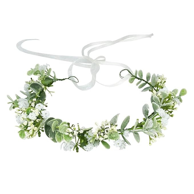HJYHYN Flower Crown Boho Flower Wreath Artificial Floral Crown Bridal Headpiece Greenery Crown fo... | Amazon (US)