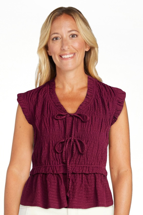 Time and Tru Women's Textured Tie Front Top, Sizes XS-XXXL | Walmart (US)