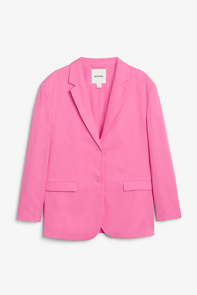 Hot pink lightweight single breasted blazer | Monki