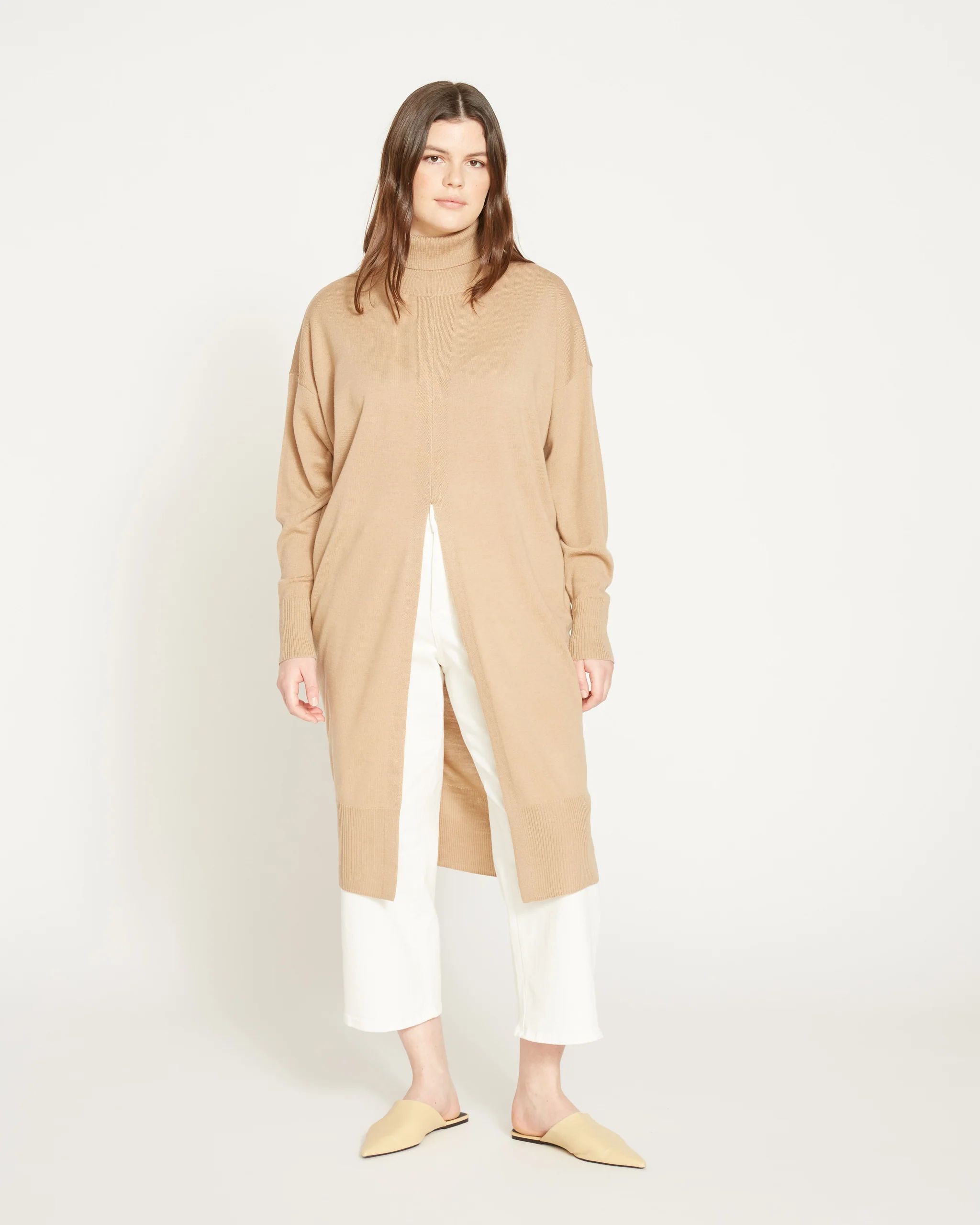 Lightweight Merino Tunic Sweater - Camel | Universal Standard
