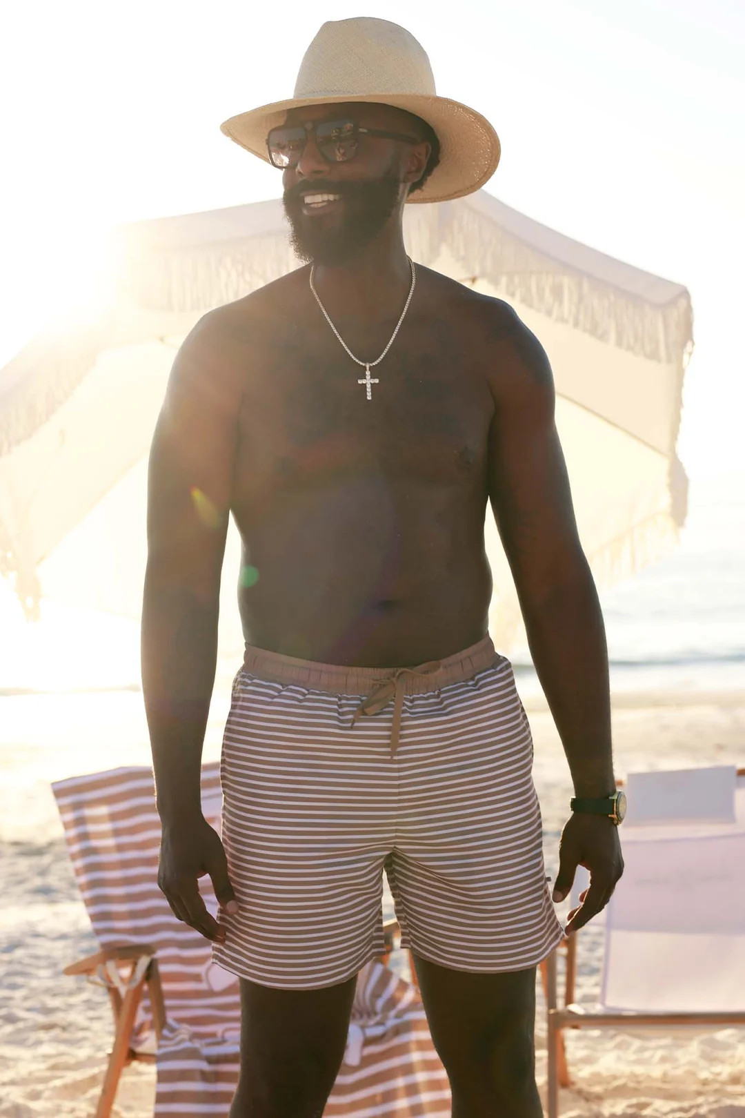 Men's Swim Trunks | Sandy Stripes | Caden Lane