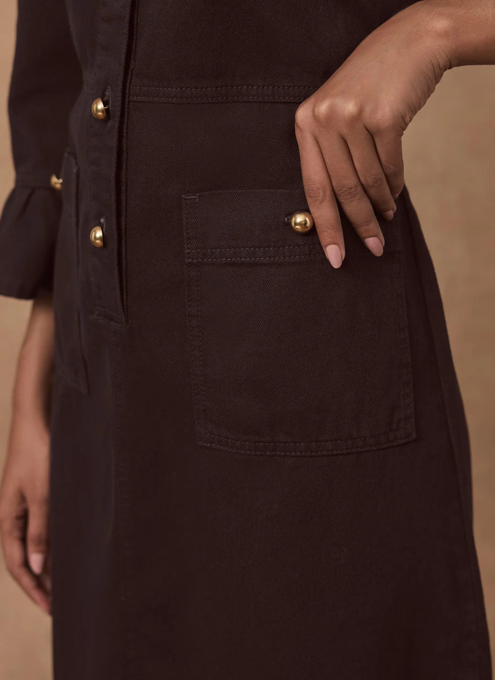 Burgundy Denim Midi Shirt Dress | Mint Velvet