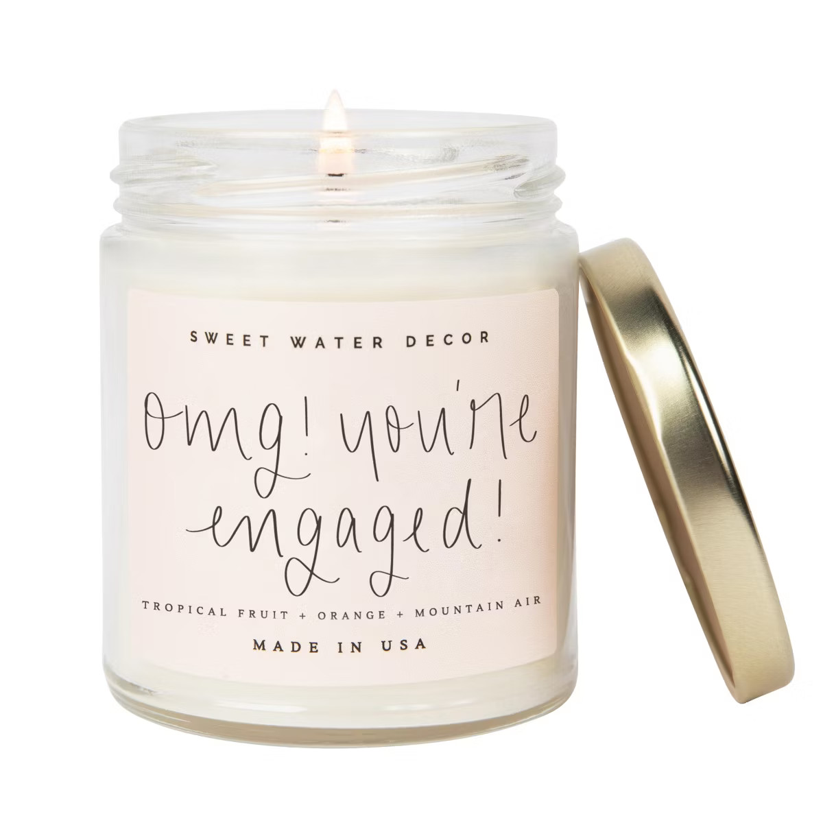 Sweet Water Decor Omg! You're Engaged 9oz Clear Jar Soy Candle | Target