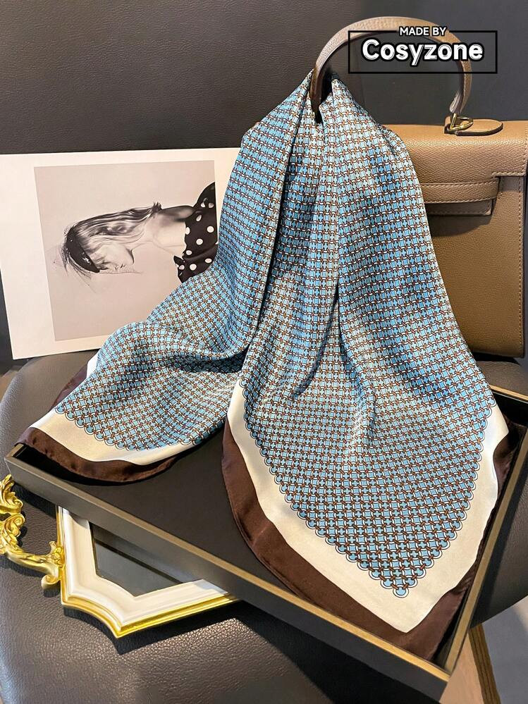 1pc Silk Imitation Simple Pattern Printed Scarf, Women Square Bandana Scarf Used As Belt, Bag Decoration Or Headband Bandana,Hair Band,Head Band Ideal For Dressing Up Your Look | SHEIN