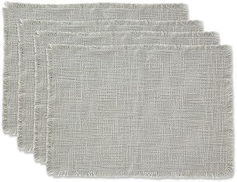 DII Linen Tabletop Collection Machine Washable, Placemat Set, 14.5x20.5, Light Rain 4 Piece | Amazon (US)
