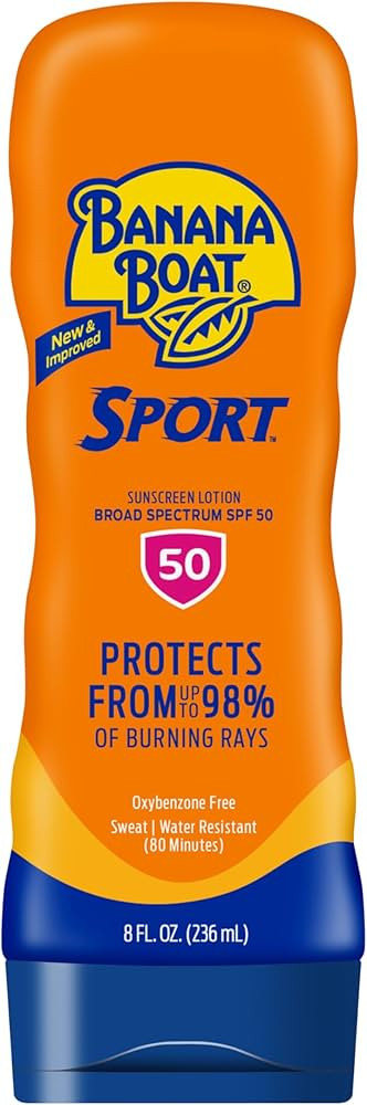 Banana Boat Sport Ultra SPF 50 Sunscreen Lotion, 8oz | Banana Boat Sunscreen SPF 50 Lotion, Oxybe... | Amazon (US)