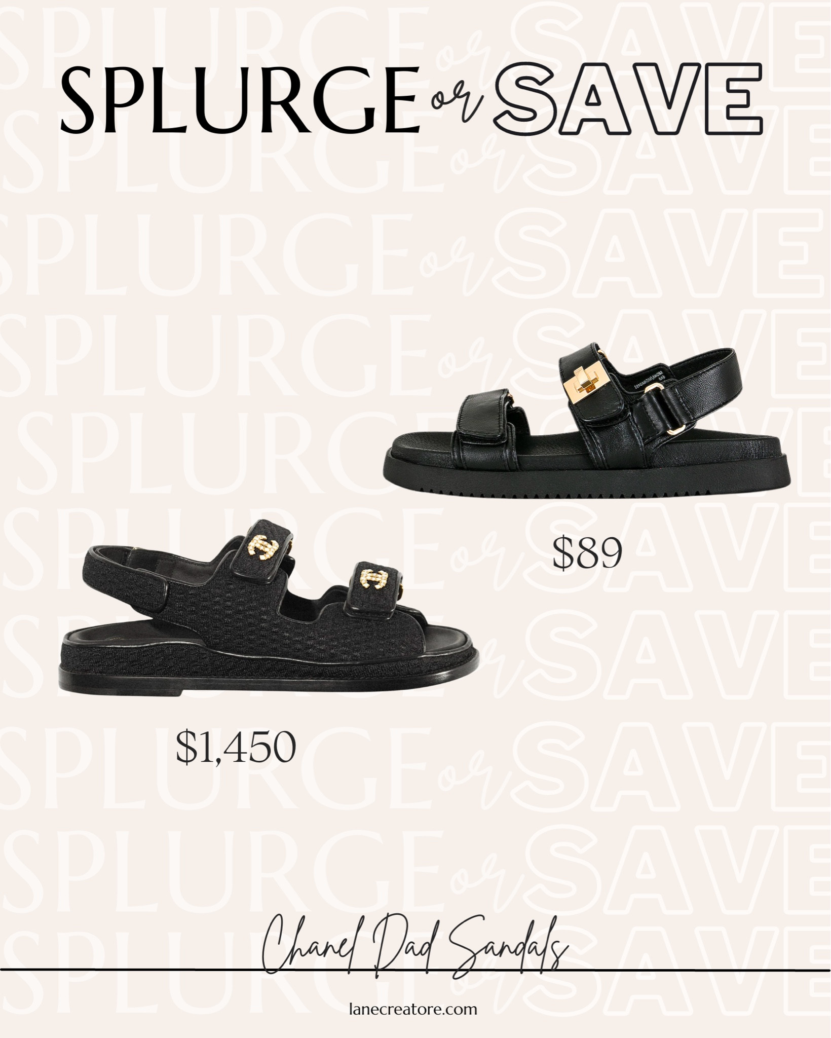Look for less: Chanel dad sandals. Tagged several similar styles below!


Black sandals
Vacation shoes 
Dad sandals
Chanel dad sandal dupe
Shoe dupes 

#LTKstyletip #LTKSeasonal #LTKSale