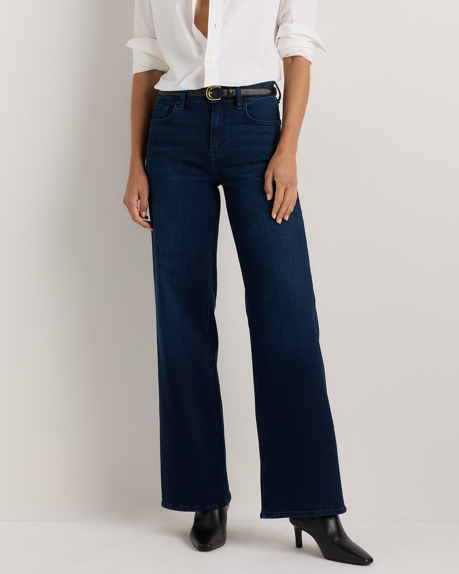 Bella Stretch Wide Leg Jeans in Seaside Blue | Quince