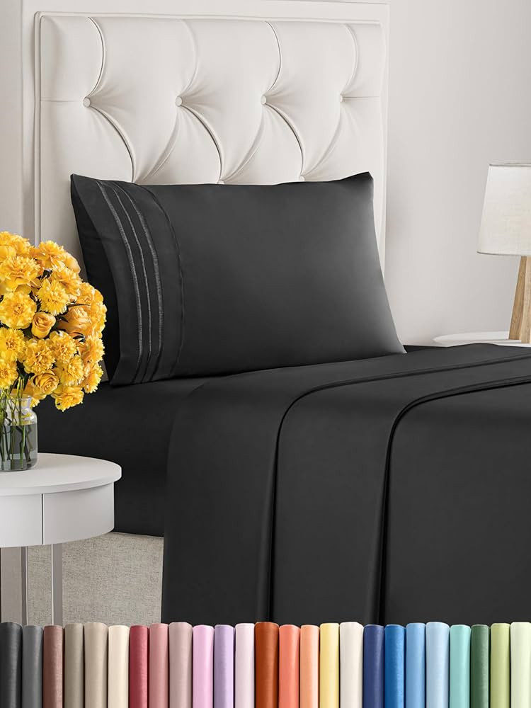 Twin Size 3 Piece Sheet Set - Comfy Breathable & Cooling Sheets - Hotel Luxury Bed Sheets for Wom... | Amazon (US)