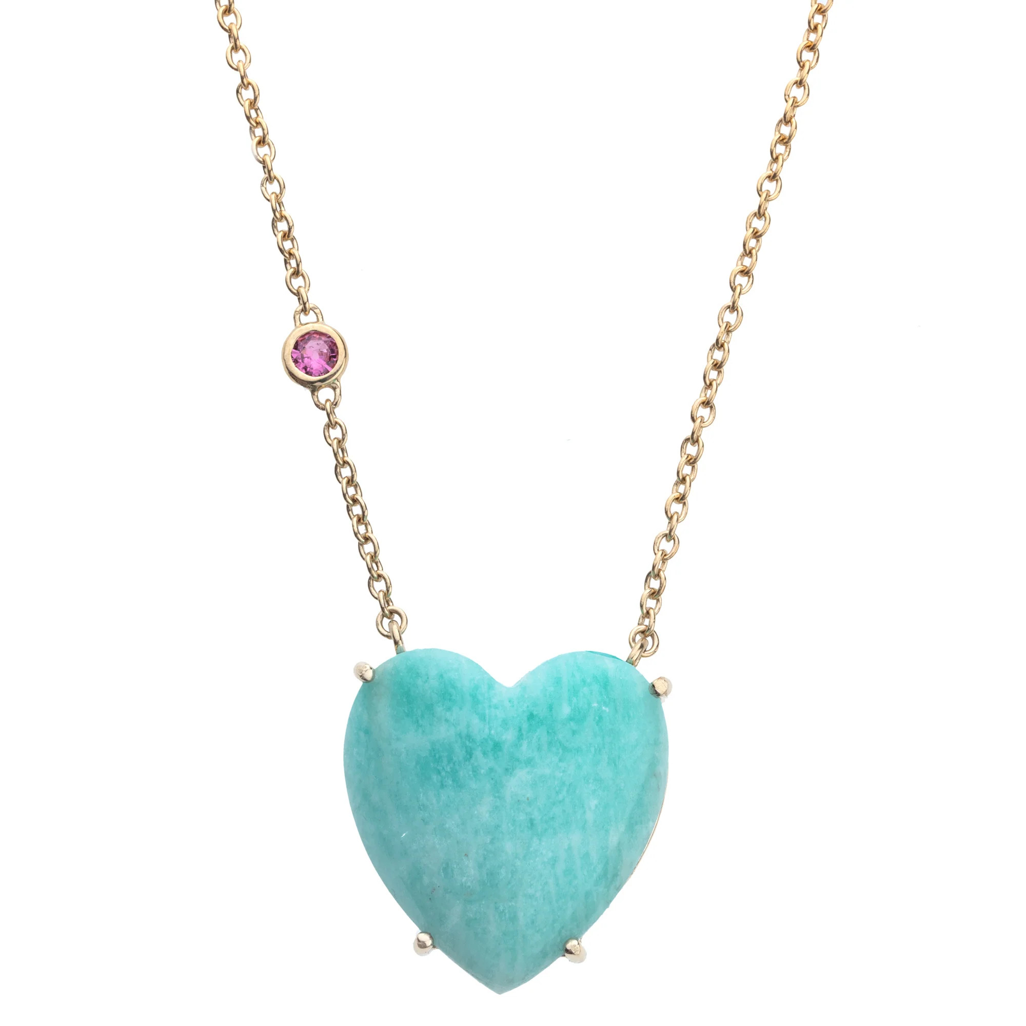 LOVE Amazonite Carved Heart Necklace with Gold Setting SALE | Jane Win