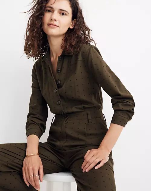 Seamed Coverall Jumpsuit in Grid Dot | Madewell