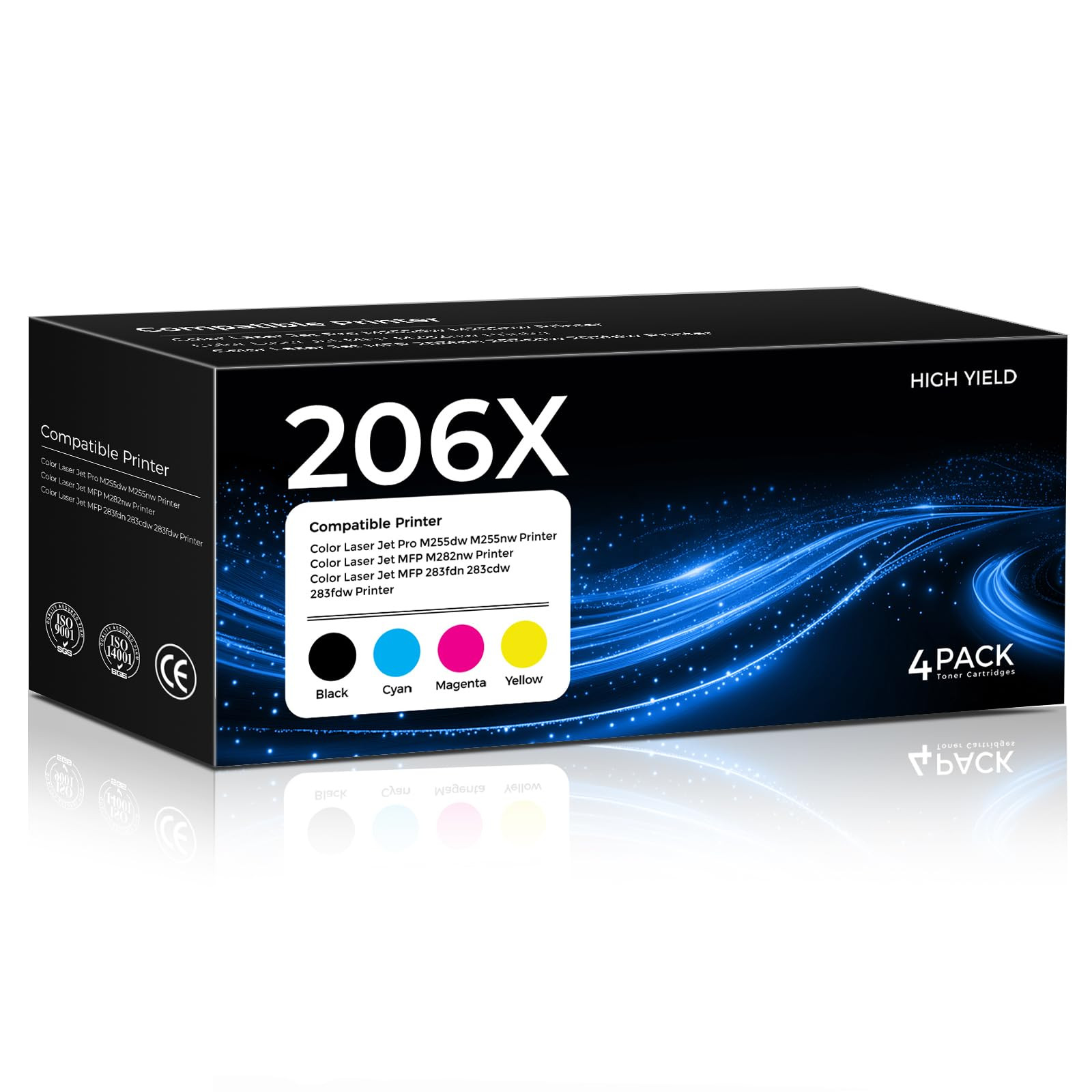 206X 4-Pack Toner Cartridges Set (with Chip) M283fdw M283cdw M255dw Ink Compatible for HP 206 206... | Amazon (US)