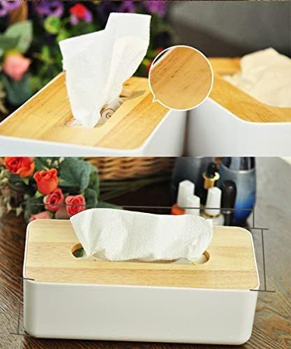 Bulking Wood Tissue Box Cover for Disposable Paper Facial Tissues, Wooden Rectangular Tissue Box Hol | Amazon (US)