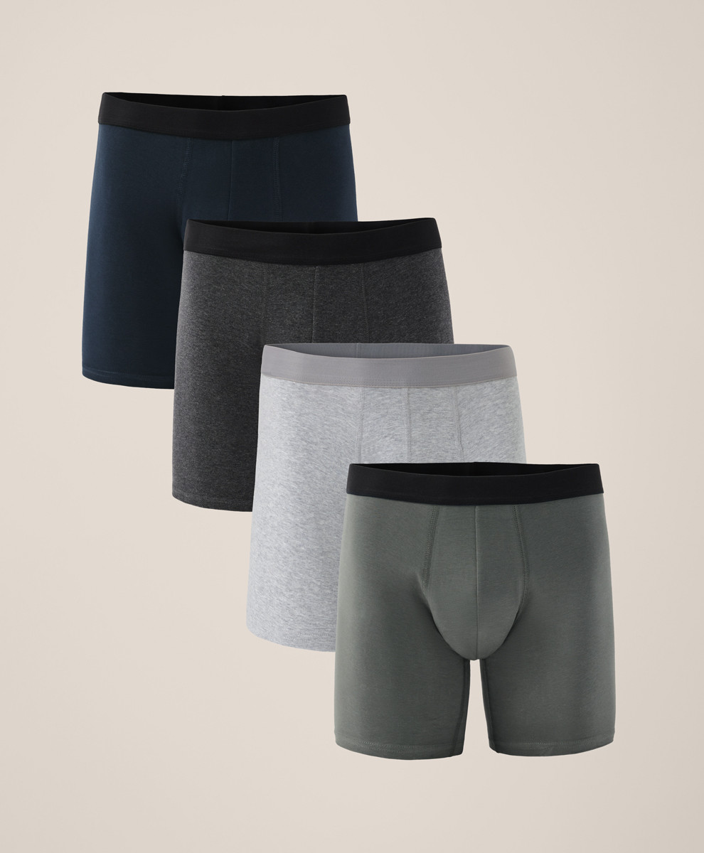Men's Classic Neutrals Everyday Extended Boxer Brief 4-Pack XL | Pact Apparel