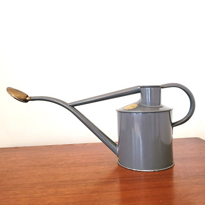 HAWS England Vintage 2 Pint Metal Watering Can Gray Long Spout w/Brass Spray End | eBay US