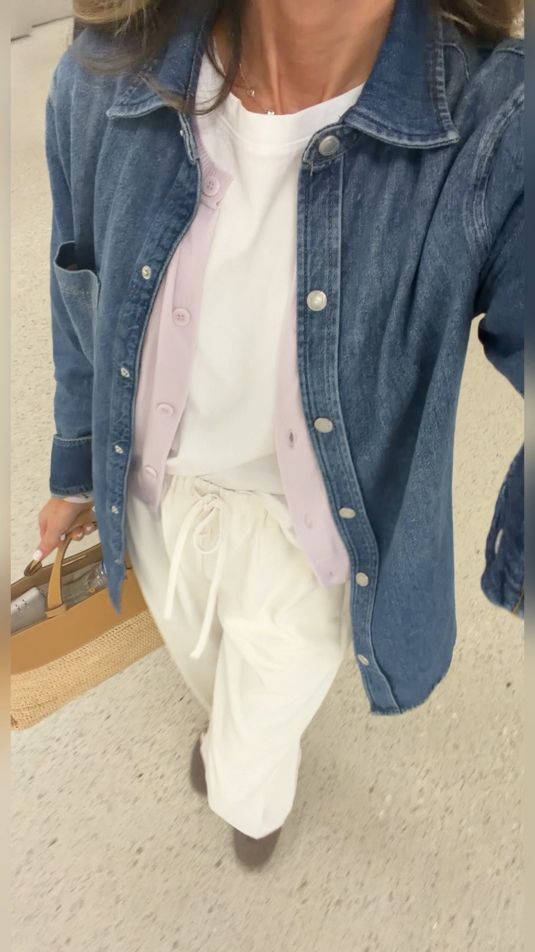 Travel look
I like these carry-on pants better that the viral pants, they do not drag on the ground and are more flattering. Lightweight wrinkle resistant fabric. TTS 
-denim top sz XS
-White T sz S
-sneakers on Nsale I took my true size,  size down in between  

Bag in my shopmy

#LTKootd #LTKTravel #LTKgrwm