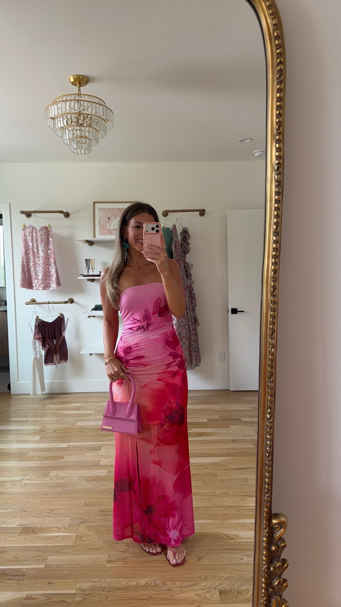 summer wedding pink floral strapless maxi dress 🌸💕 

i’m 5’4” and typically wear size small/2

VICI code: emerson30

#LTKgrwm #LTKootd #LTKSeasonal