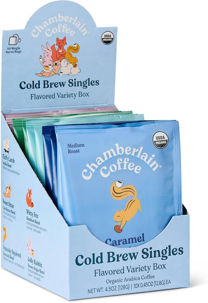 Chamberlain Coffee Flavored Cold Brew Singles Variety Pack – Brew Hot or Iced - Organic Coffee ... | Amazon (US)