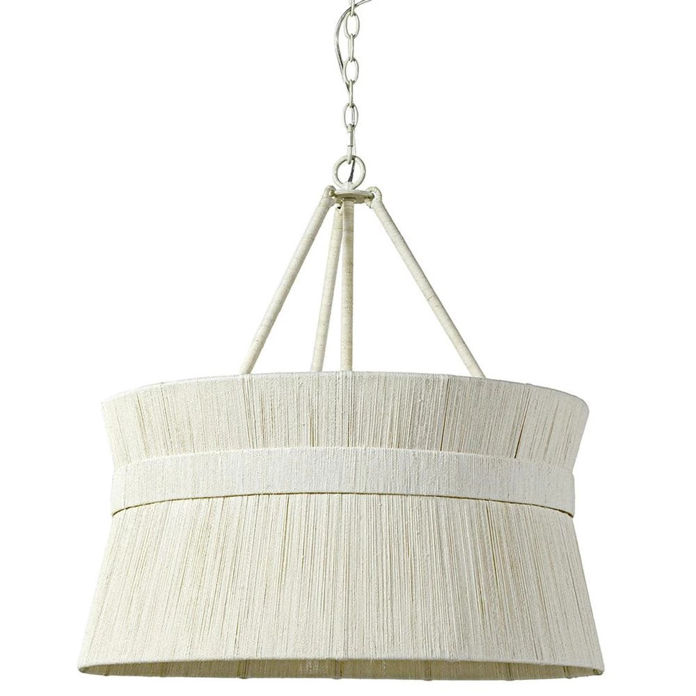 Palecek Cassidy Coastal Beach White Woven Abaca Rope Metal Frame Chandelier | Kathy Kuo Home