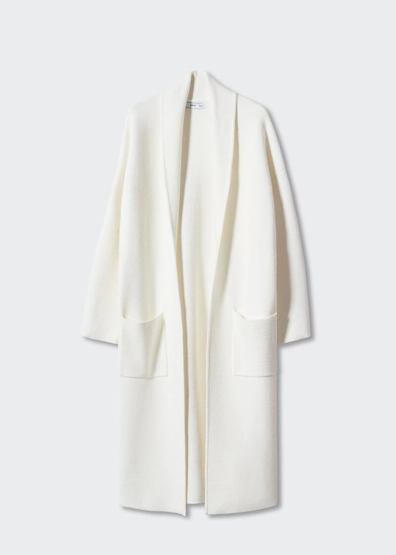 Oversized knitted coat with pockets -  Women | Mango USA | MANGO (US)