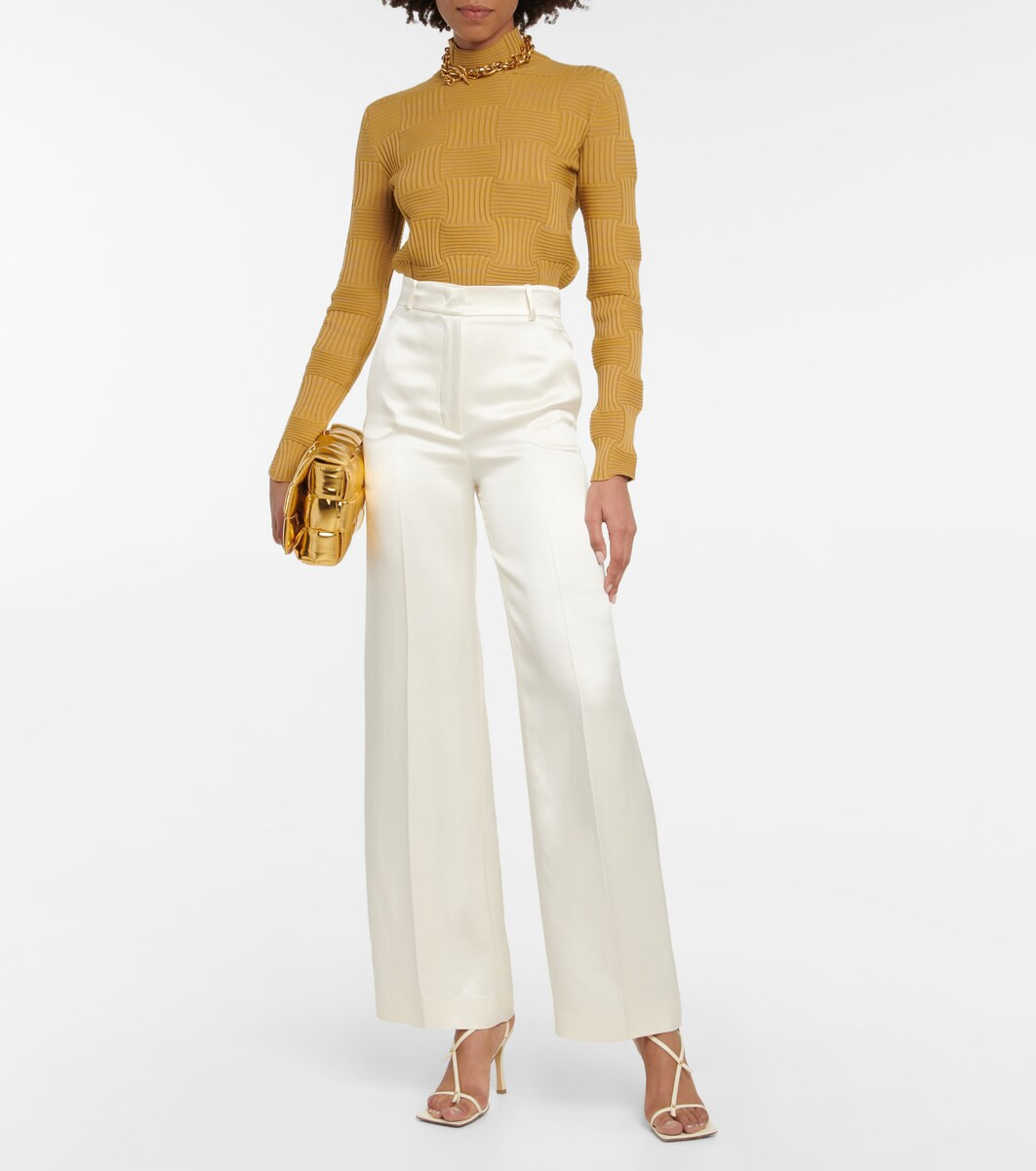 High-Rise-Hose aus Seide | Mytheresa (DACH)