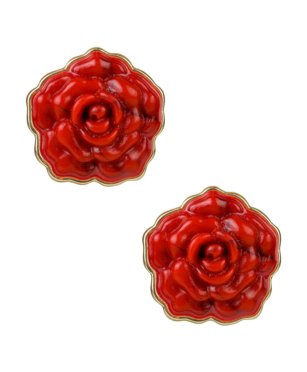 Rose Button Earrings - Rosey | Patricia Nash Designs