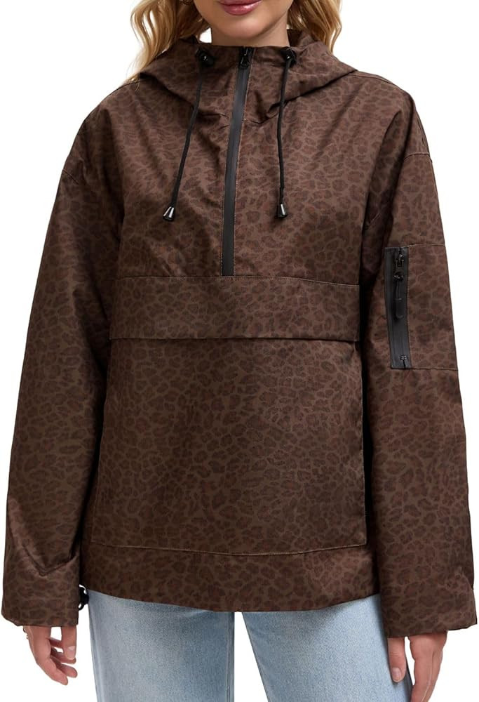 Rain Jacket Women, Women’s Lightweight Anorak Pullover Hoodie Jacket, Water-Resistant | Amazon (US)