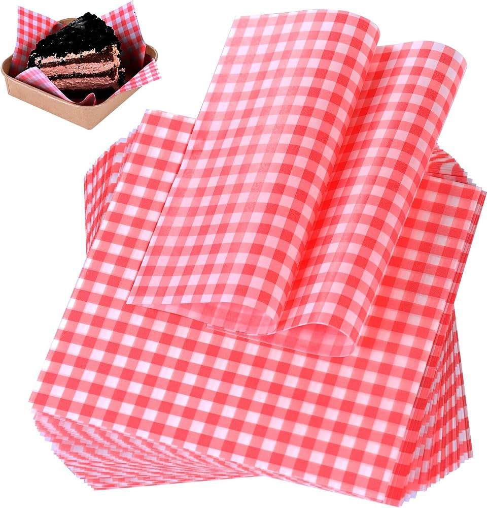 100 Pieces Wax Paper Sheets 7x7 Inch, Food Basket Liners Deli Wax Paper Sheets for Wrapping Bread... | Amazon (US)