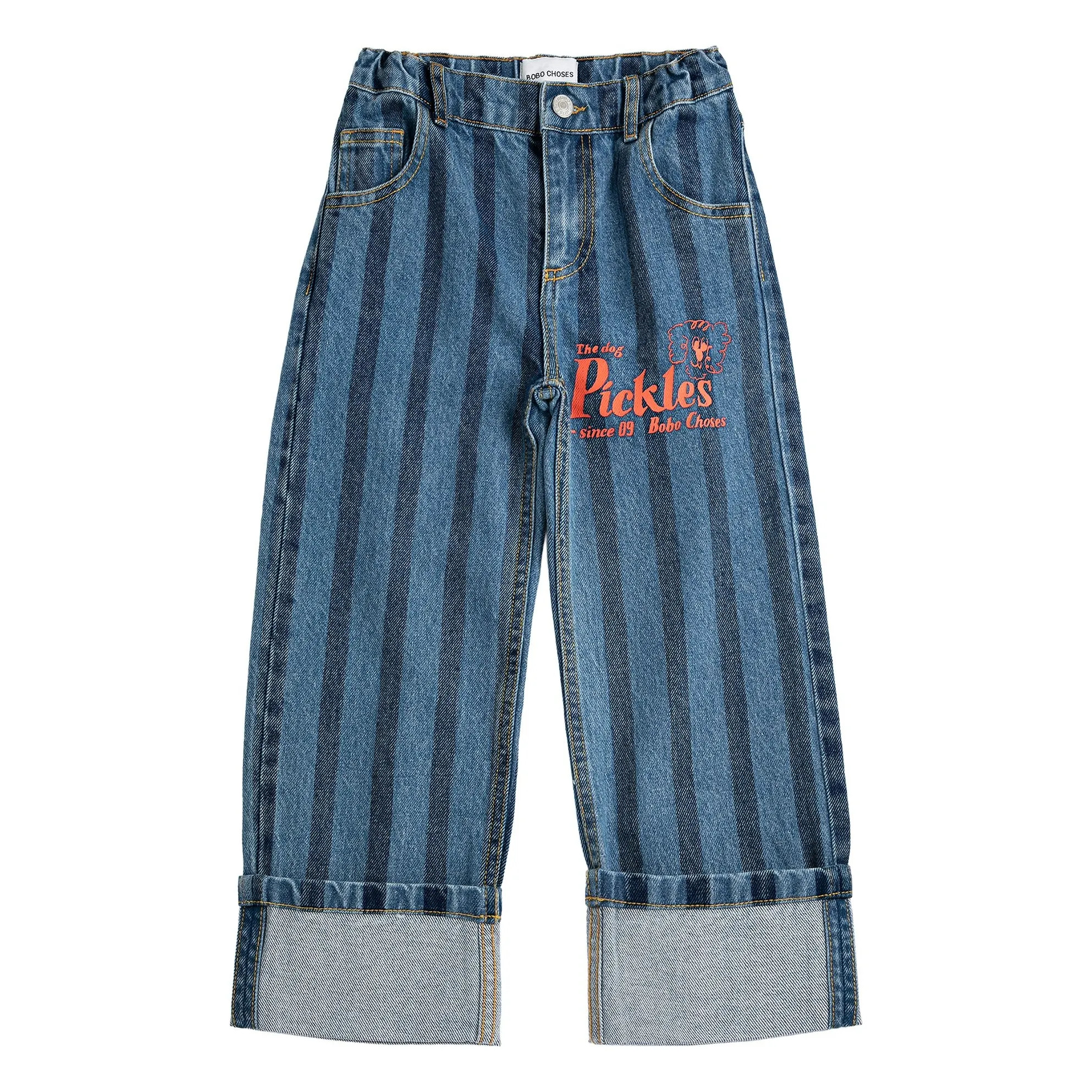 Organic Cotton Striped Jeans | Blue | Smallable
