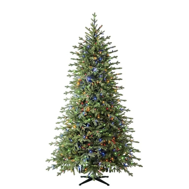 Holiday Time Pre-Lit Carlton Fir Artificial Christmas Tree, Color-Changing LED Lights, 7.5' | Walmart (US)