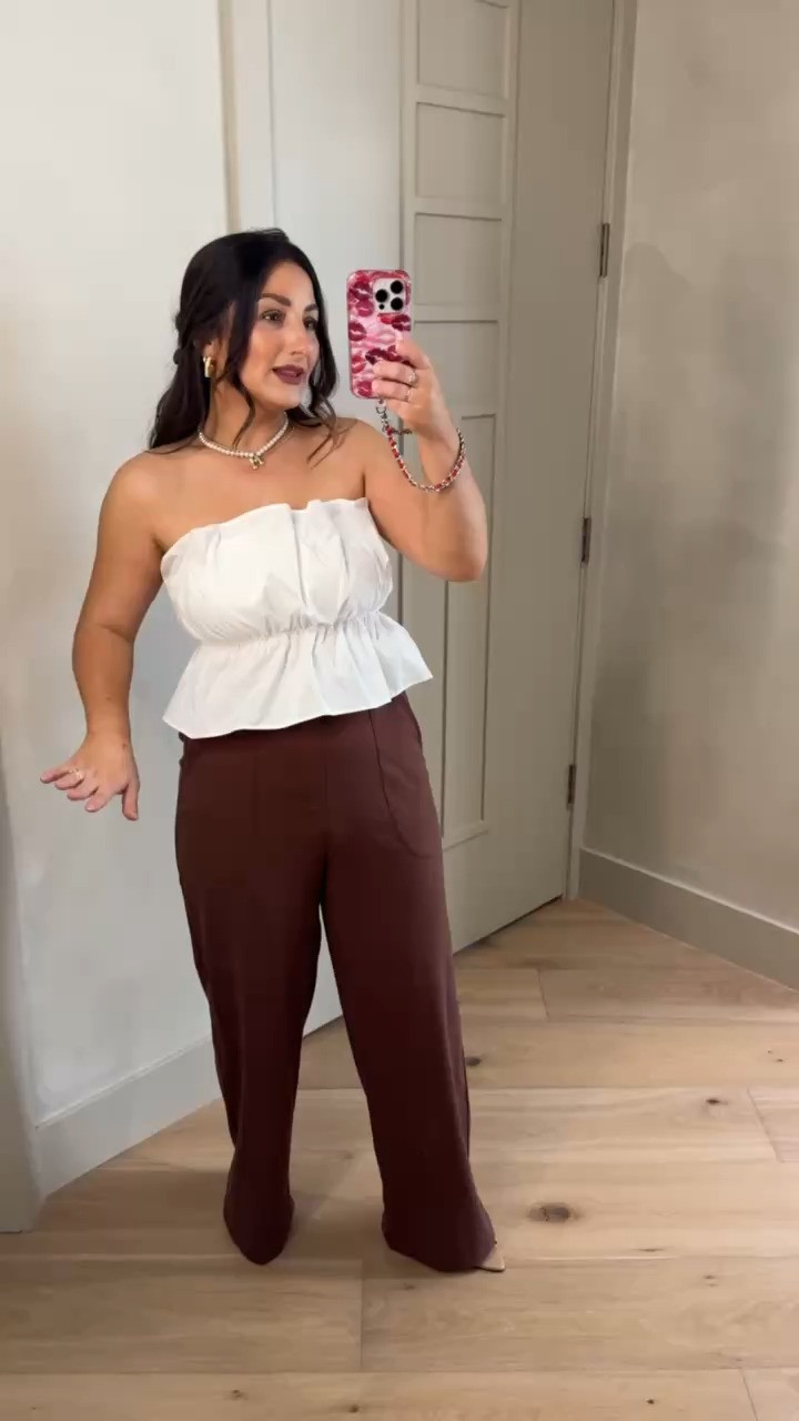 Love this chic outfit! 
Top size small 
Pants size medium 

5'0" 140lbs 

 #LTKootd #LTKSaleAlert #LTKPetite