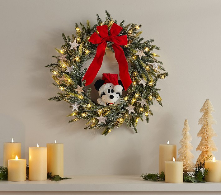 Disney Mickey Mouse Light Up Christmas Wreath | Pottery Barn Kids