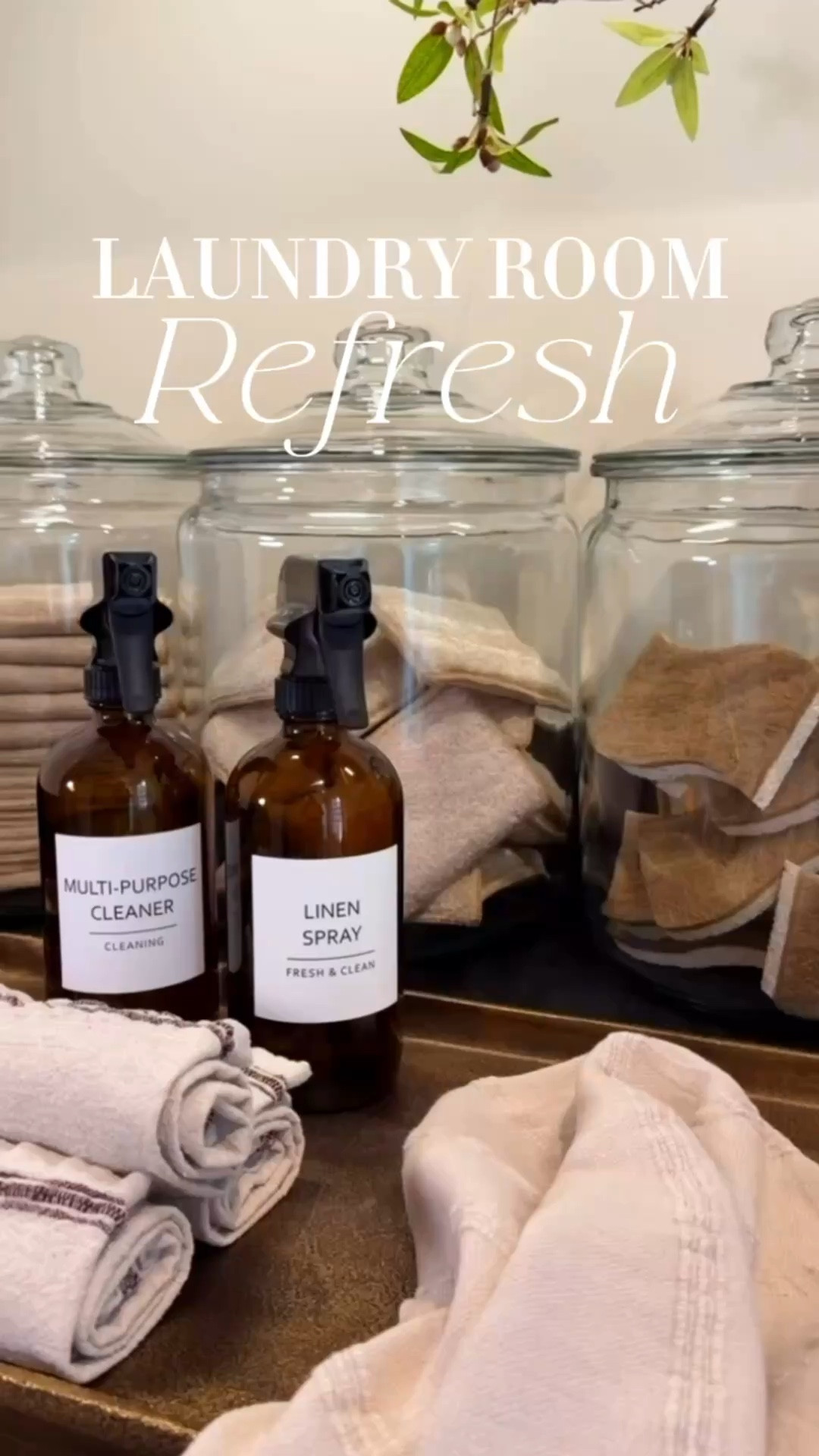 It doesn't need to be pricey to freshen up your laundry room! I love these new aesthetic spray bottles and glass jars to hold my dryer balls and towels! 💖✨

Laundry room refresh
Aesthetic laundry room
Laundry room revamp
Spring refresh musts
Glass jars & neutral runner rug 


#LTKHome