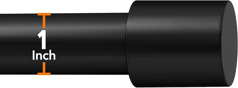 IFELS Heavy Duty Curtain Rods for Windows 28 to 48 Inch, 1 Inch Black Curtain Rods for Bedroom, L... | Amazon (US)