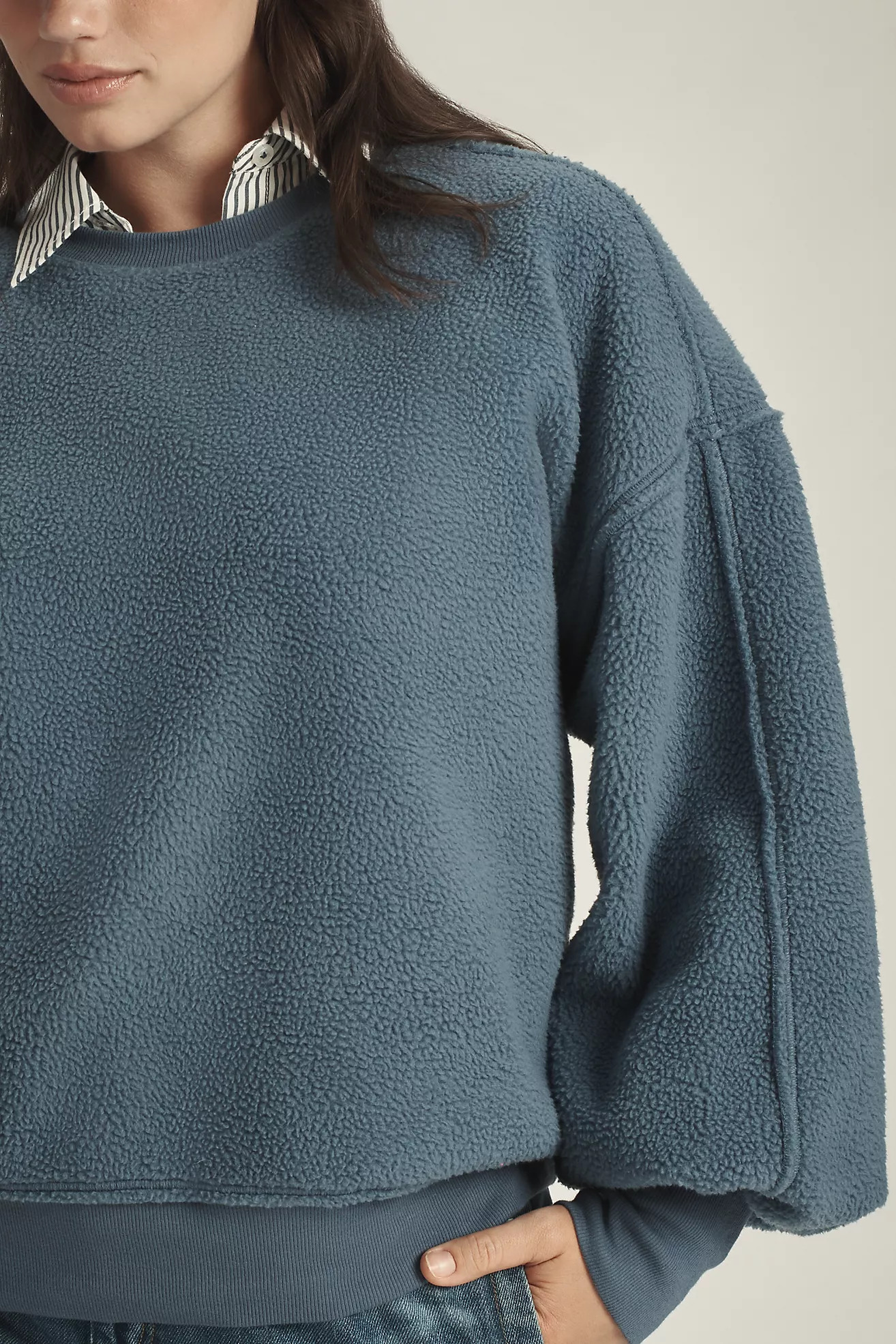 Pilcro Slouchy Crew-Neck Sweatshirt | Anthropologie (US)