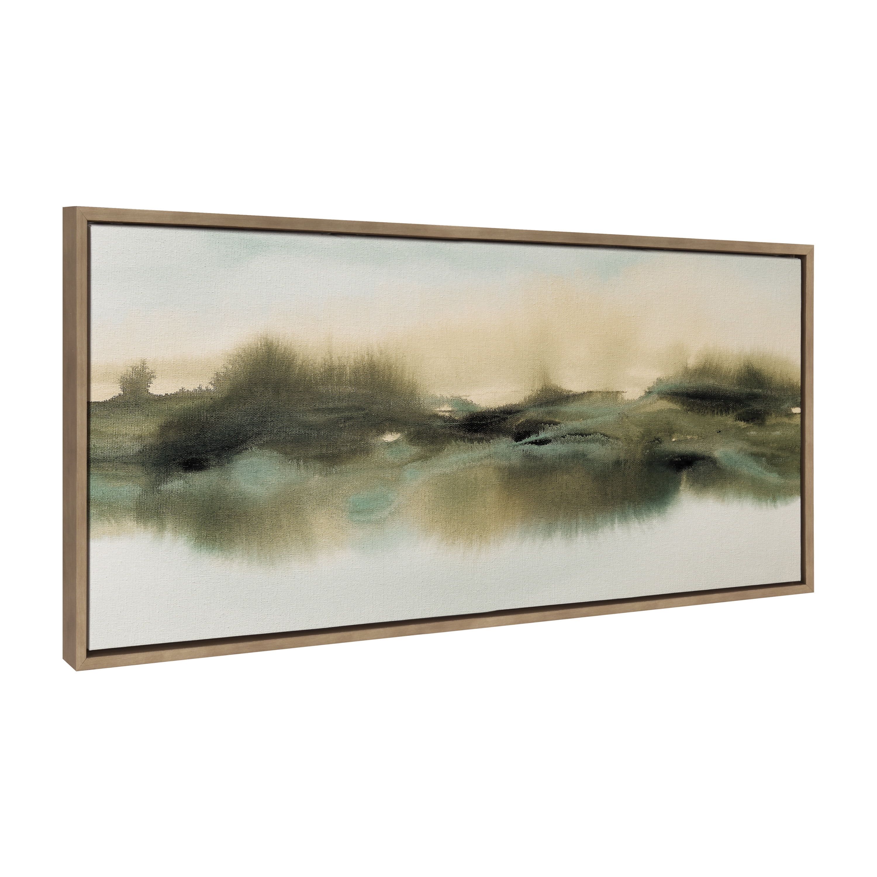 Kate and Laurel Sylvie Tranquil Meadows Framed Canvas Wall Art by Amy Lighthall, 18x40 Gold, Soft... | Walmart (US)