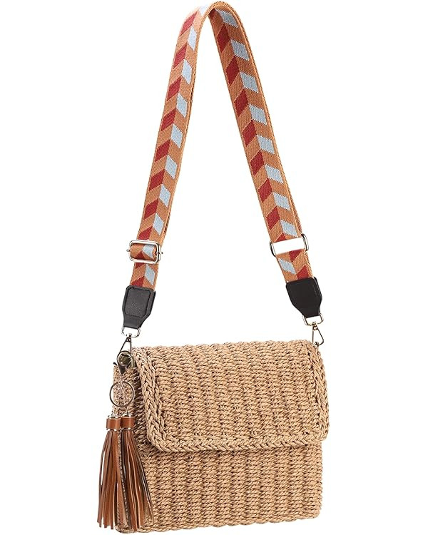 YXILEE Summer Straw Shoulder Bag Straw Small Clutch Crossbody Bags for Women Beach Cell Phone Wal... | Amazon (US)