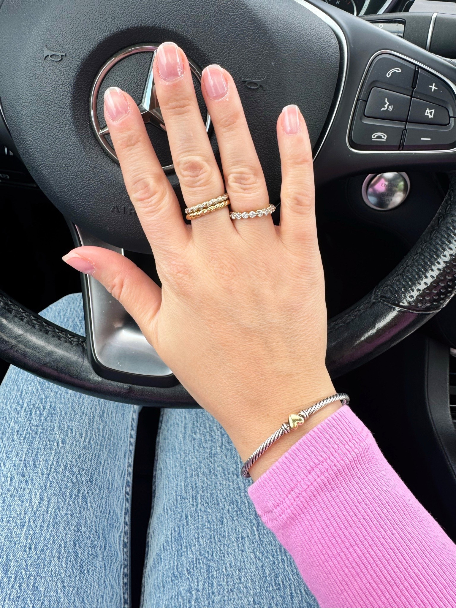 Diamonds + David Yurman + Dior ✨

My everyday jewelry stack mixed with Dior Glow nail polish.

I’ve been leaning into softer nude nails lately, and this sheer pink makes your nails look like your nails… but better. So simple, polished, and easy for everyday.

The look is really growing on me 🤍

#LTKBeauty #LTKselfcare #LTKmomlife
