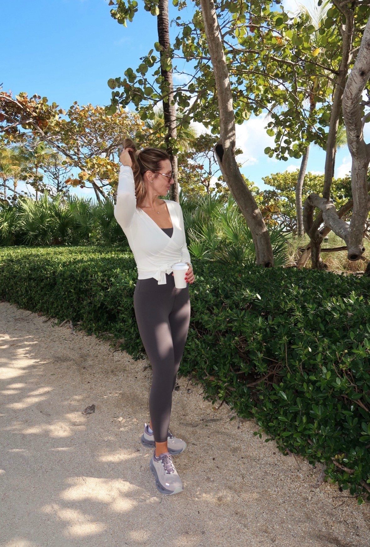 Morning walk but make it cute ☀️Love an easy active look that still feels put together. This wrap top + leggings combo is so flattering and perfect for coffee runs or getting steps in

active outfit, athleisure style, workout outfit, casual activewear, everyday athleisure, morning walk outfit, themominstyle 

#LTKActive #LTKfitnessgoals #LTKootd
