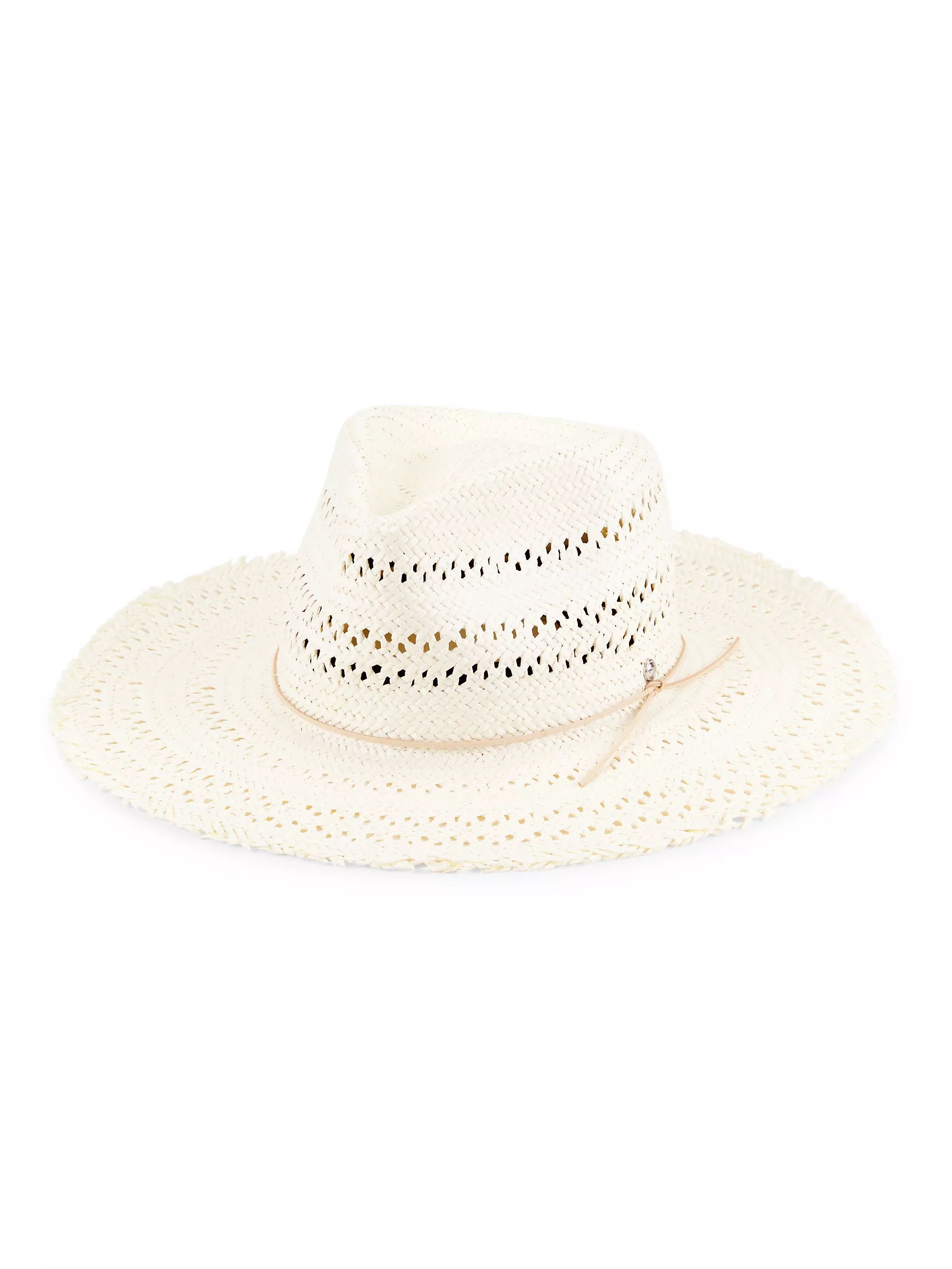 Elle Perforated Straw Fedora | Saks Fifth Avenue