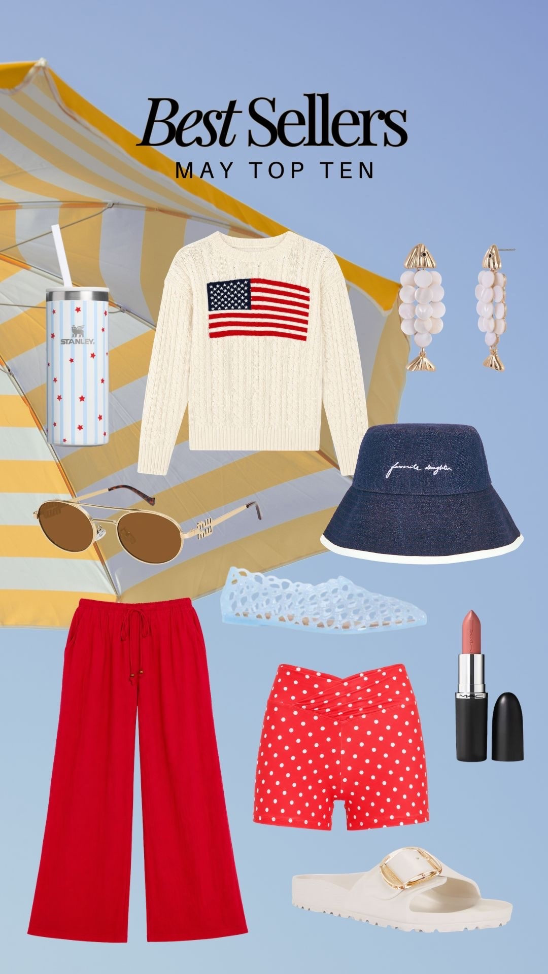 Top 10 best sellers in May! So many cute options for 4th of July! 

Lipstick color: Creme Cup

Favorites. Best sellers. Summer style. Target finds. Style inspo. Amazon finds. Best sellers. Walmart finds. Summer must haves.