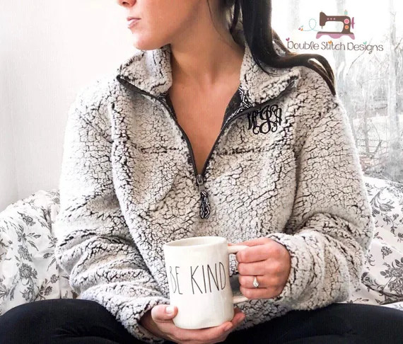 Monogrammed Sherpa Women Personalized Gift for Her Sherpa - Etsy | Etsy (US)