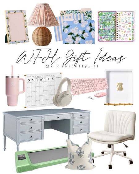 Work from home girlie gift guide! I’ve worked from home for 6 years, and these are my must haves (like a good chair and noise cancelling headphones!) I also think it’s important to surround yourself with pretty things at work - you spend so much of your day with them! And a walking pad is a great addition for lunch breaks  

#LTKhome #LTKsalealert #LTKGiftGuide