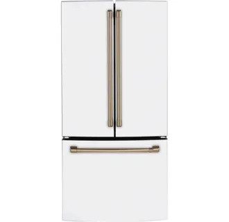 Cafe CWE19SP4NW2 Matte White 33 Inch Wide 18.6 Cu. Ft. Counter Depth French Door Refrigerator | Build.com, Inc.