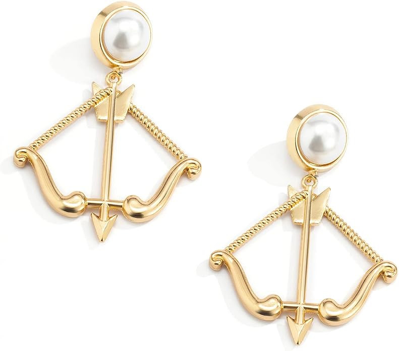 Vntage Bow and Arrow Hanging Earrings for Women Hip-hop Stud Earrings Fashion Imitation Pearl Ea... | Amazon (US)