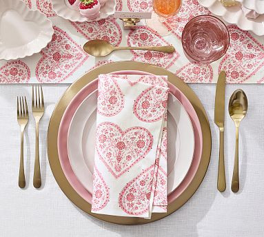 Heart Organic Cotton Napkins - Set of 4 | Pottery Barn (US)
