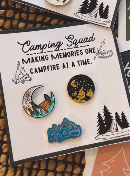 Camping Birthday Party Favors.  Love these Merit Badge Pins for a Glamping Party. 

#LTKkids #LTKfamily #LTKFind