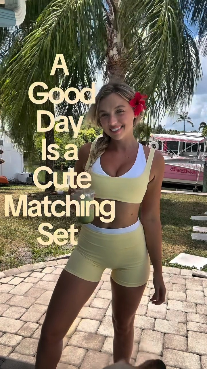 Isn’t that right? Linked on my LTK 🧈 💛 🌺 

#workoutset #butteryellow #matchingset